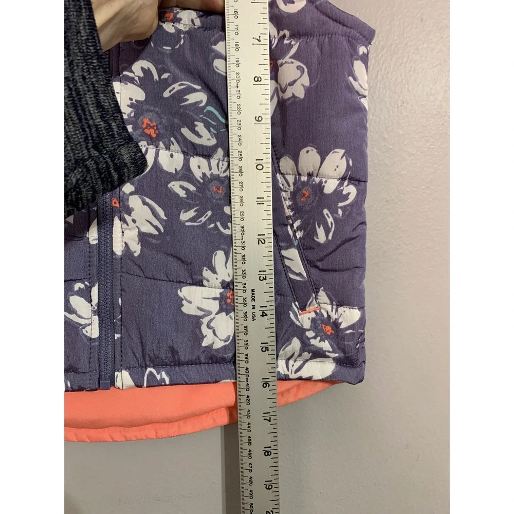 OshKosh B'gosh Kids Girls Floral Puffer Vest Coral Lining Size‎ 6 6X